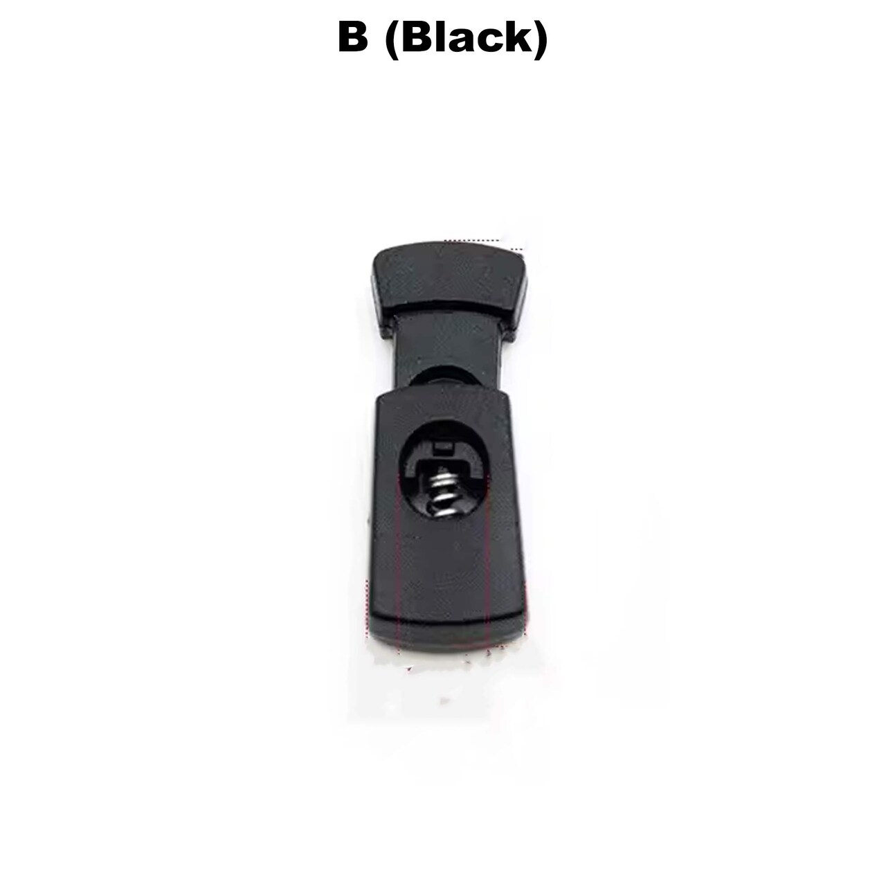 12 Pieces B-Black Drawstring Cord Stopper Spring Toggle Plastic Cord Lock Clip